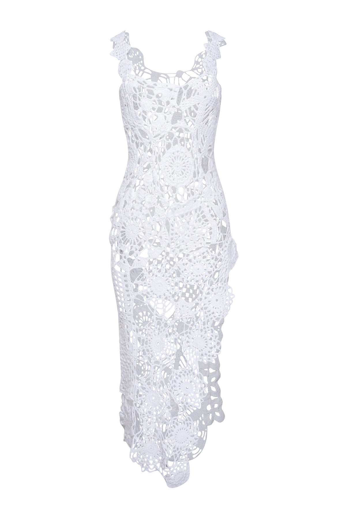 OPENWORK CROCHET MIDI DRESS